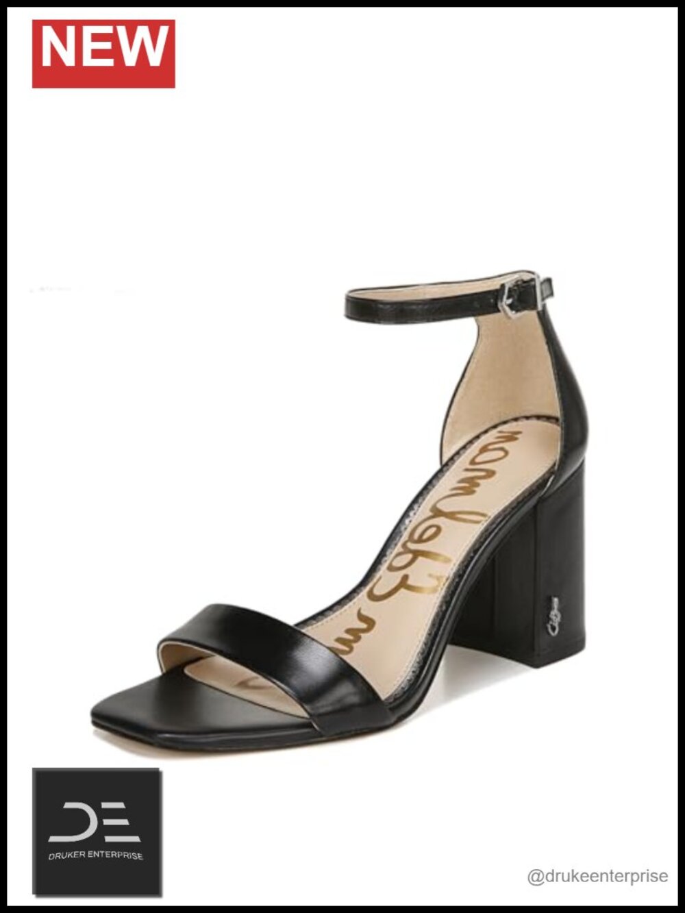 Sam Edelman Daniella Block Heeled Sandals Ankle Strap Open Toe
